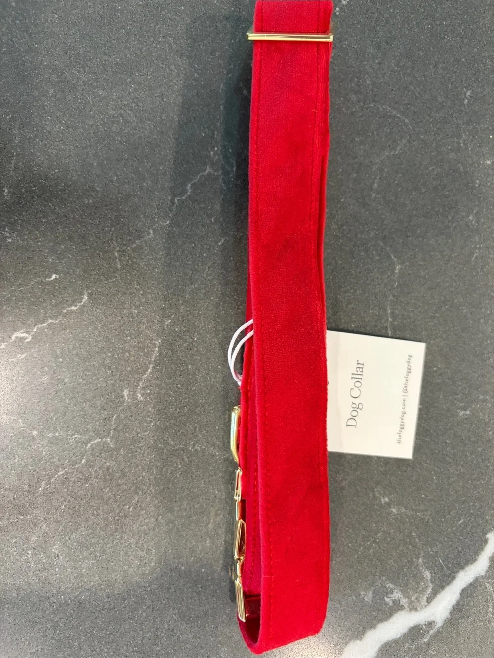 Red velvet Foggy Dog collar